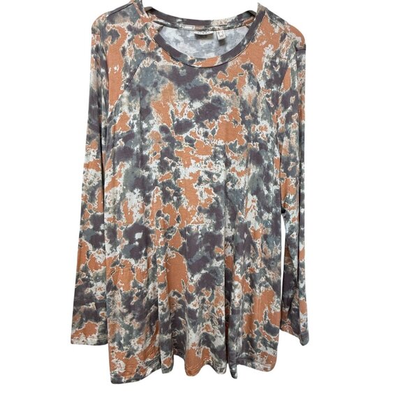 LOGO  Lori Goldstein Boho Top Large  Long Sleeve Tunic Tee w/ Pockets NWOT - Picture 2 of 10